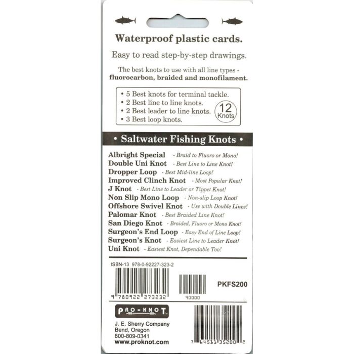 Pro-Knot Saltwater Fishing Knot Cards Attached With Grommet Waterproof Easy Info