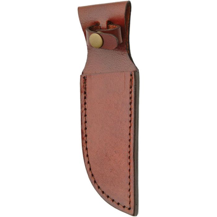 5" Brown Leather Button Sheath