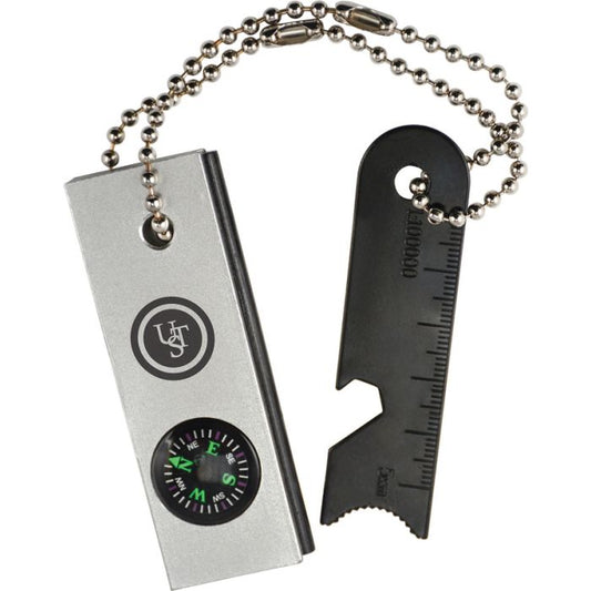 UST Flintbar 7-in-1 Tinder Scraper Compass Flint Striker Ruler Rescue Mirror