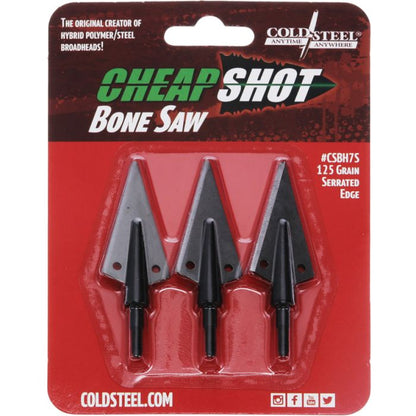 3 Pack Cold Steel Bone Saw Broadheads Serrated Edge Cheap Shot