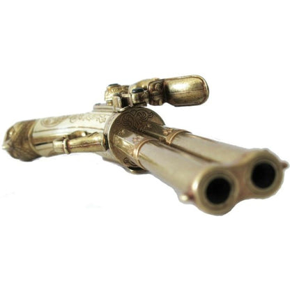 18th Century 2 Barrel French Eagle Head Flintlock Denix Replica Pistol