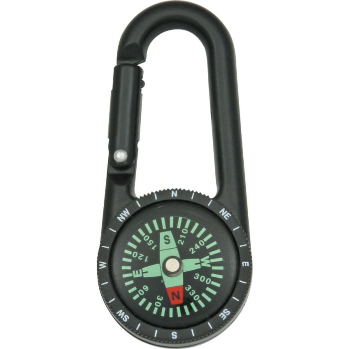 Integrated Carabiner Black Composition Casing And Face Explorer Compass