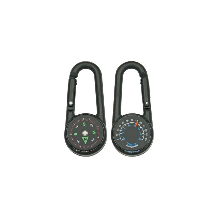 Explorer Compass / Thermometer In One With Integrated Carabiner