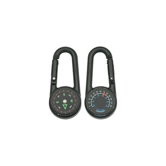 Explorer Compass / Thermometer In One With Integrated Carabiner
