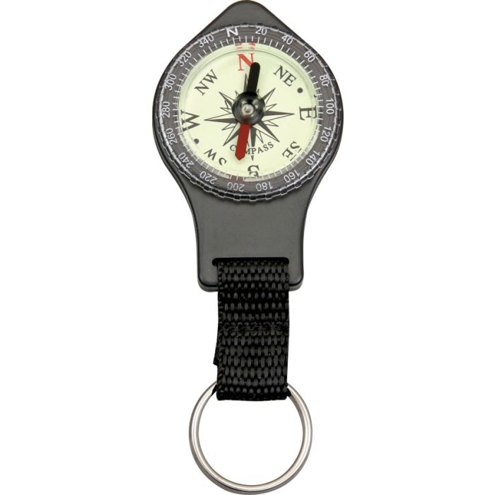 Explorer Compass Antiqued-Imitation Face Nylon Lanyard Keyring