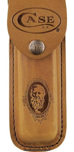 Case Large Job Brown Leather Sheath Case for Folding Pocket Knife 5.5"