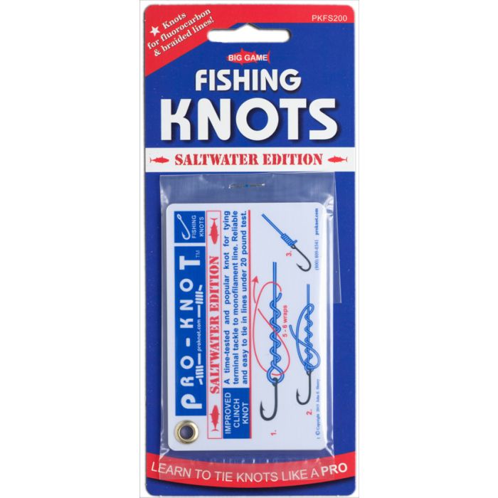 Pro-Knot Saltwater Fishing Knot Cards Attached With Grommet Waterproof Easy Info