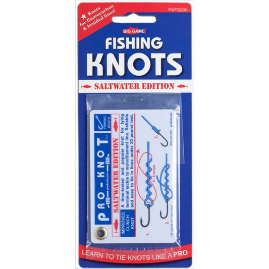 Pro-Knot Saltwater Fishing Knot Cards Attached With Grommet Waterproof Easy Info