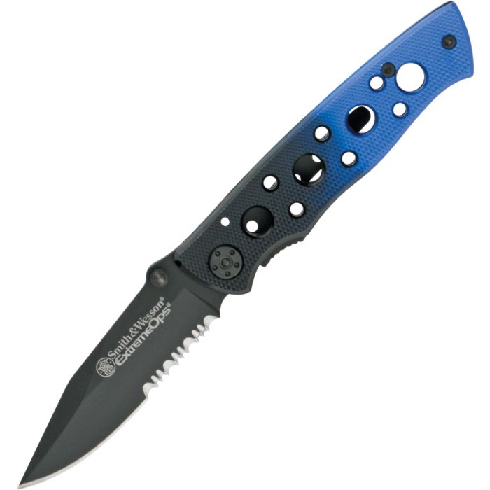 Smith & Wesson Folding Pocket Knife ExtremeOps Linerlock CK111S Blue