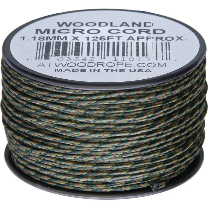 Atwood Rope Micro Cord Paracord 1.18mm (3/64") X 125ft Spool USA Made